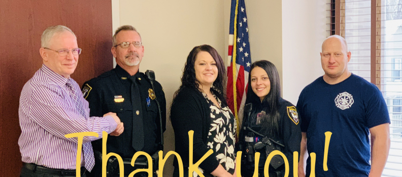 Carroll County Commissioners Say “Thank You” to Area Emergency Services Personnel.